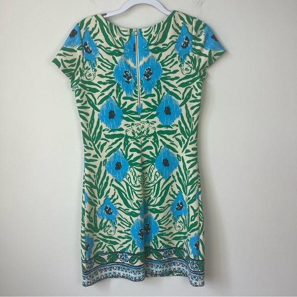 Lilly Pulitzer Layton Sea Oak Ikat Shift Dress Blue Green - Picture 5 of 5